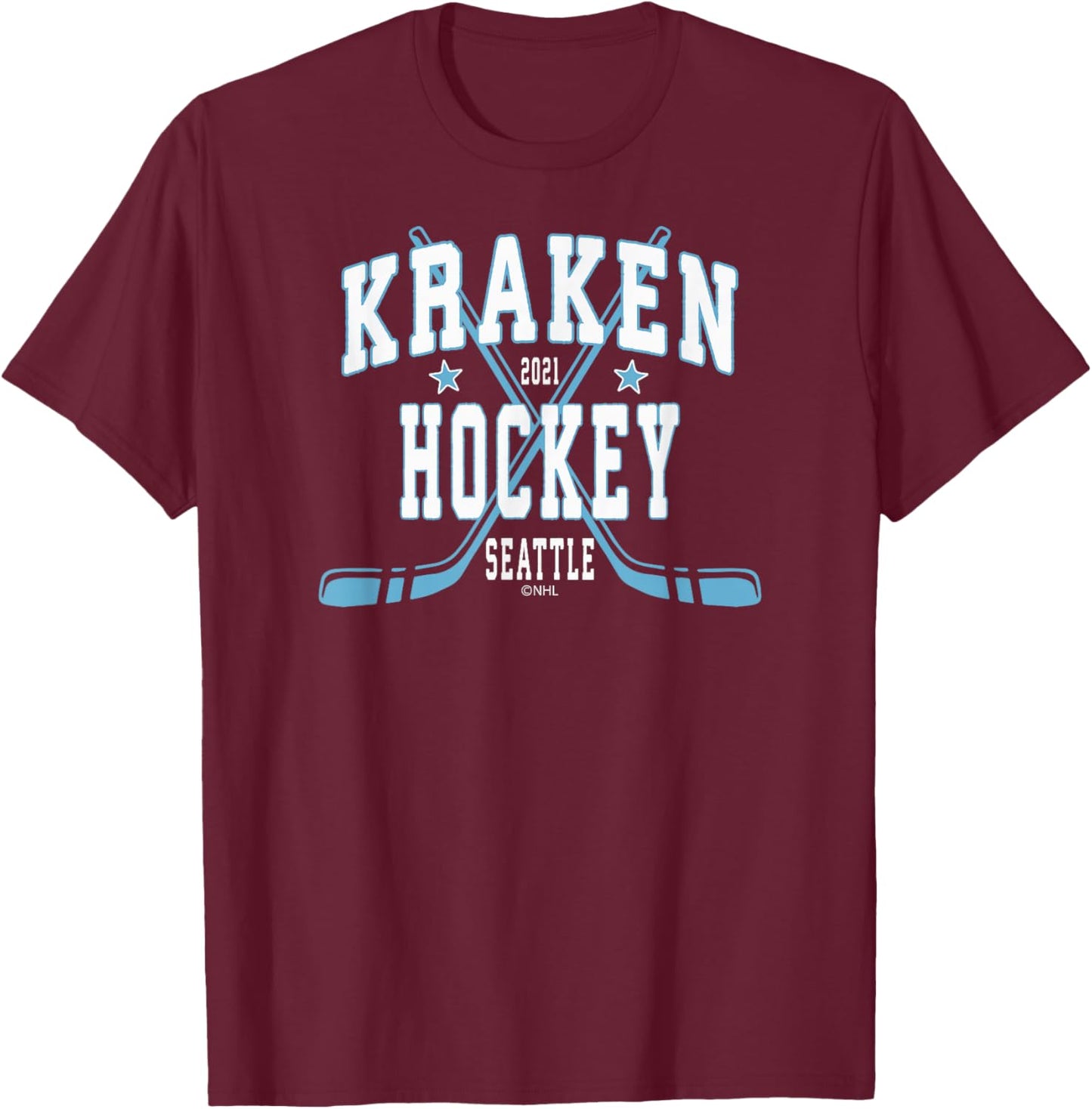 Seattle Kraken Stars Officially Licensed T-Shirt - T-Shirt | Maroon