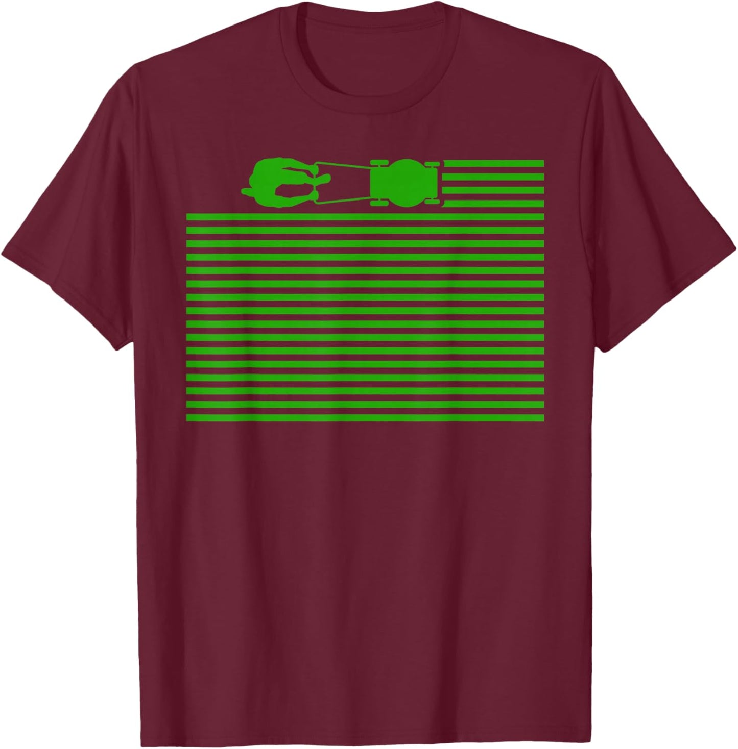 Lawn Care Stripes Funny Gardener Lawn Mower Lovers Outfit T-Shirt - T-Shirt | Maroon