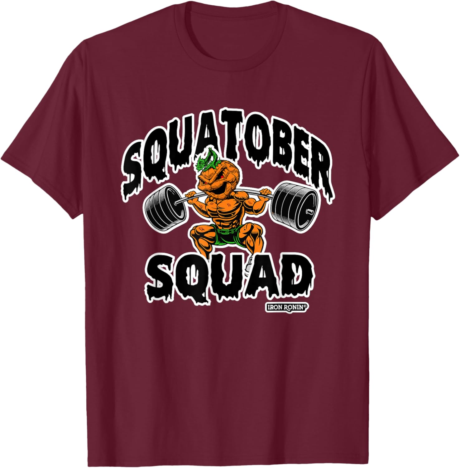 Squatober Squad Halloween Gym T-Shirt - T-Shirt | Maroon
