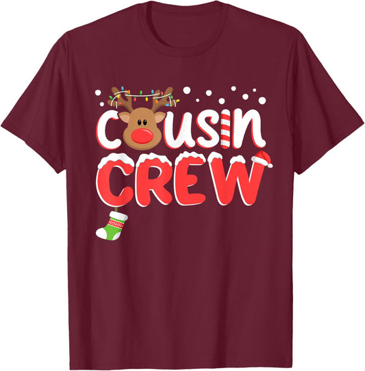 Cousin Crew Christmas Kids Cousins Christmas Matching Family T-Shirt - T-Shirt | Maroon