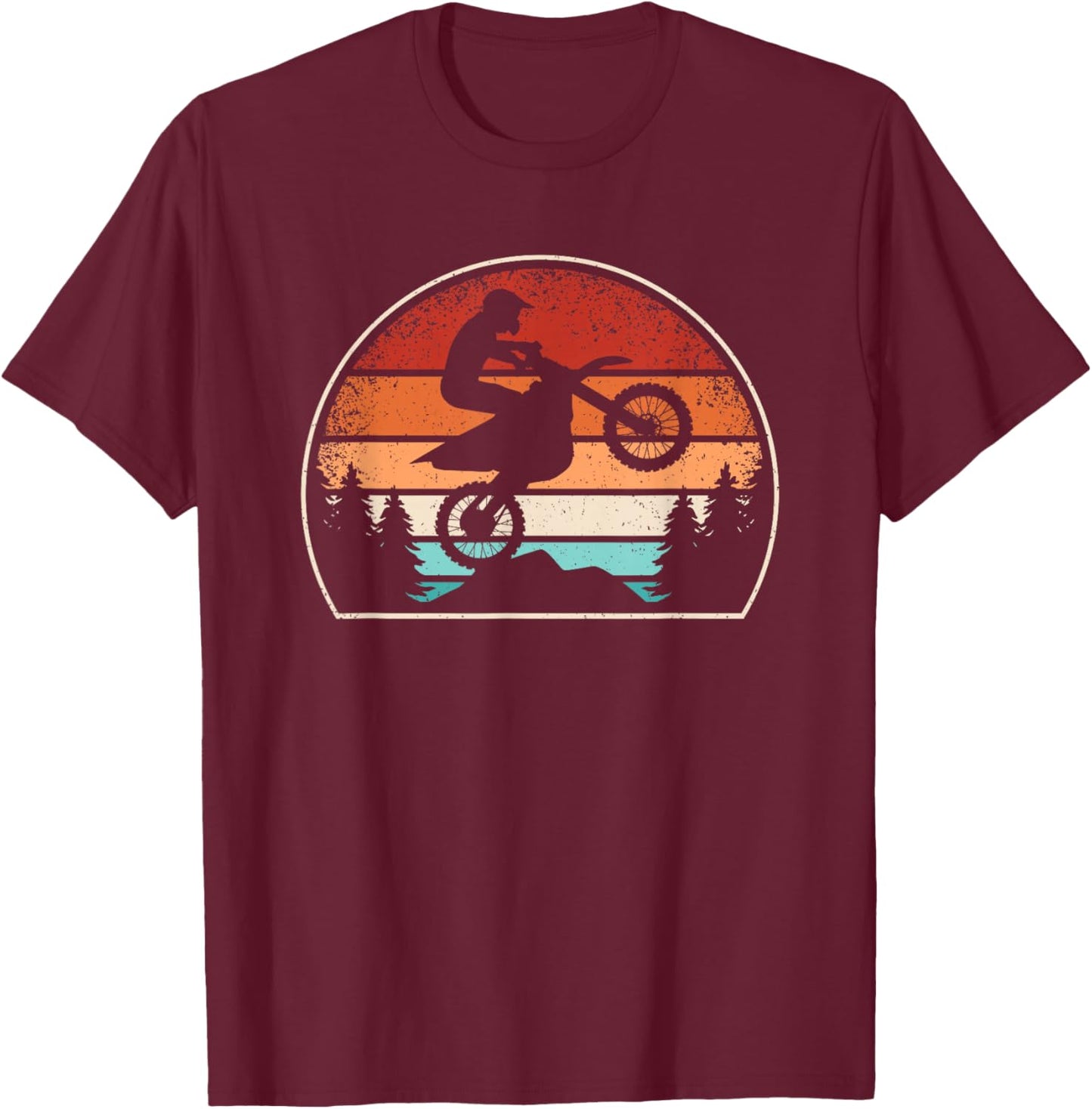 Retro Motocross Dirt Bike Motocross Lover Men Women Kids T-Shirt - T-Shirt | Maroon