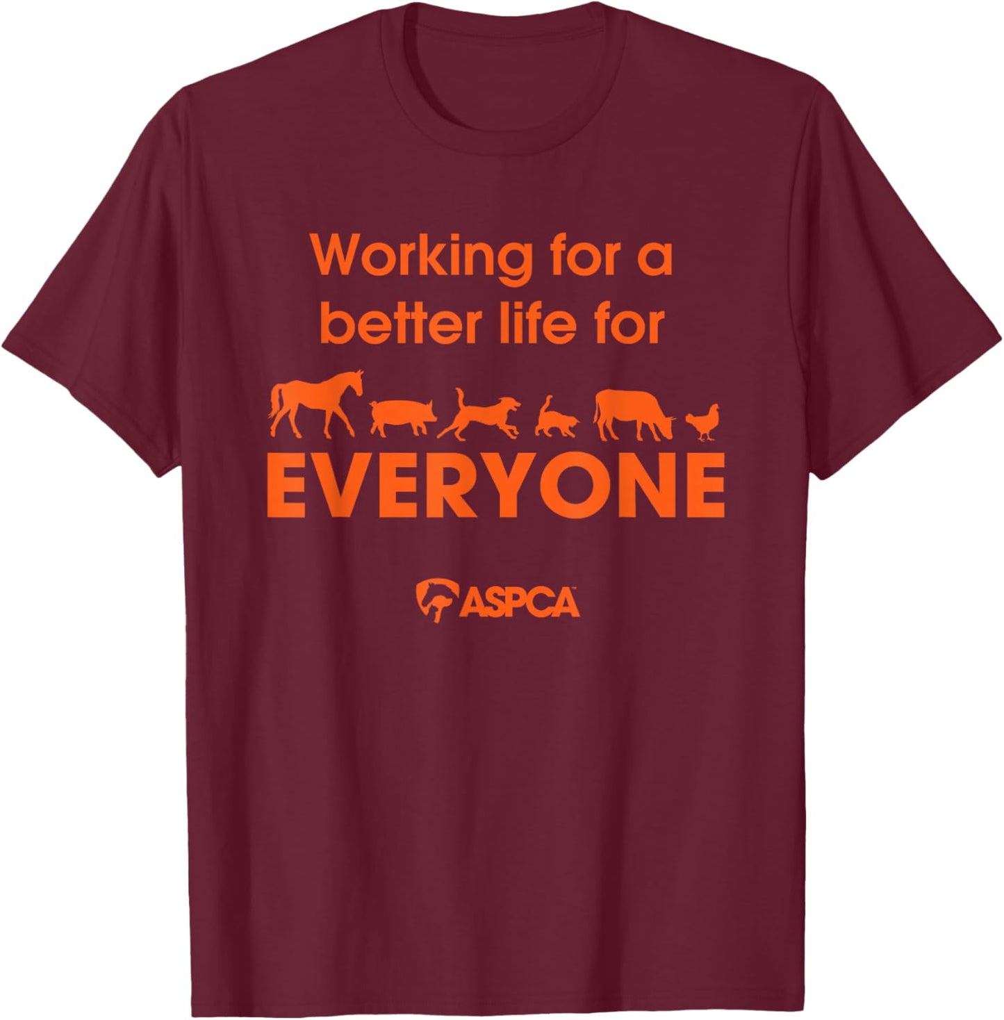 ASPCA Adult Black Classic Fit Modern Classic Fit Life T-Shirt - T-Shirt | Maroon