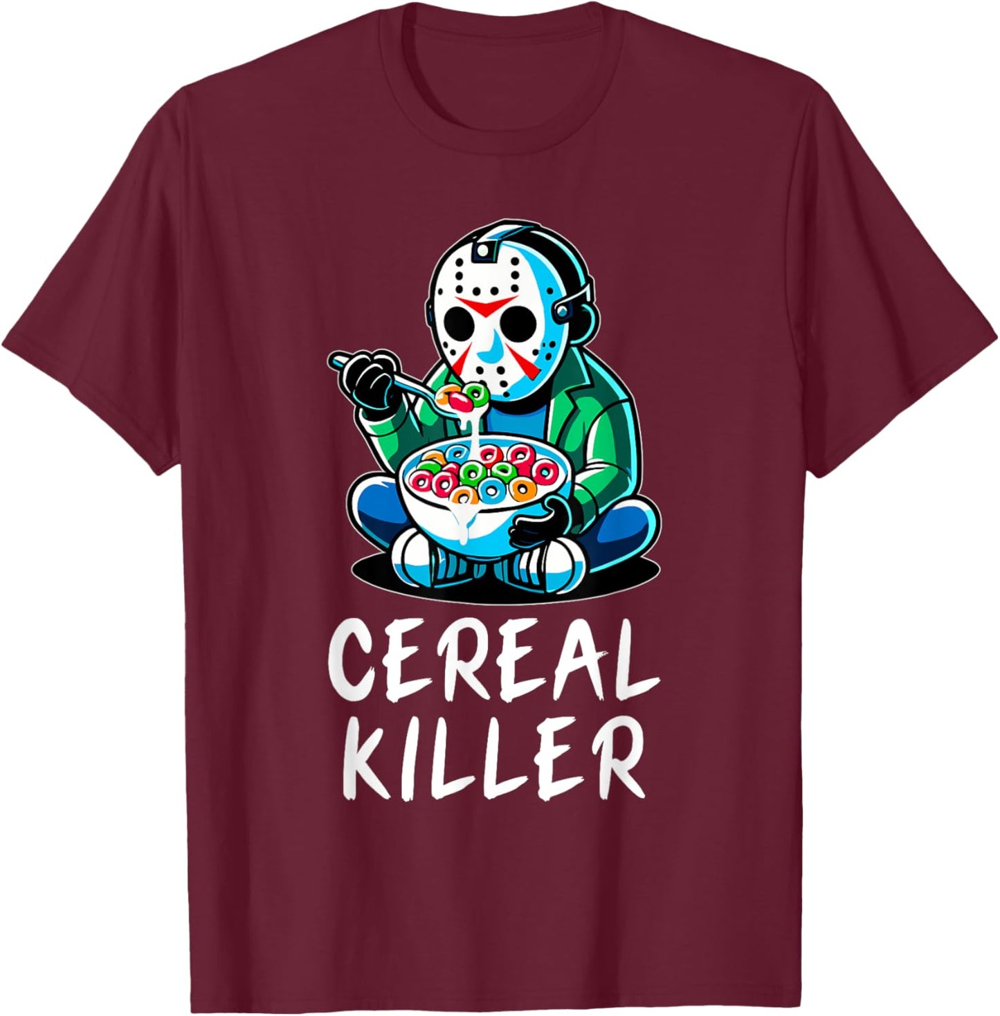 Halloween Spirit Funny Halloween Character Breakfast Cereal Killer Gift -Adults Black T-Shirt - T-Shirt | Maroon