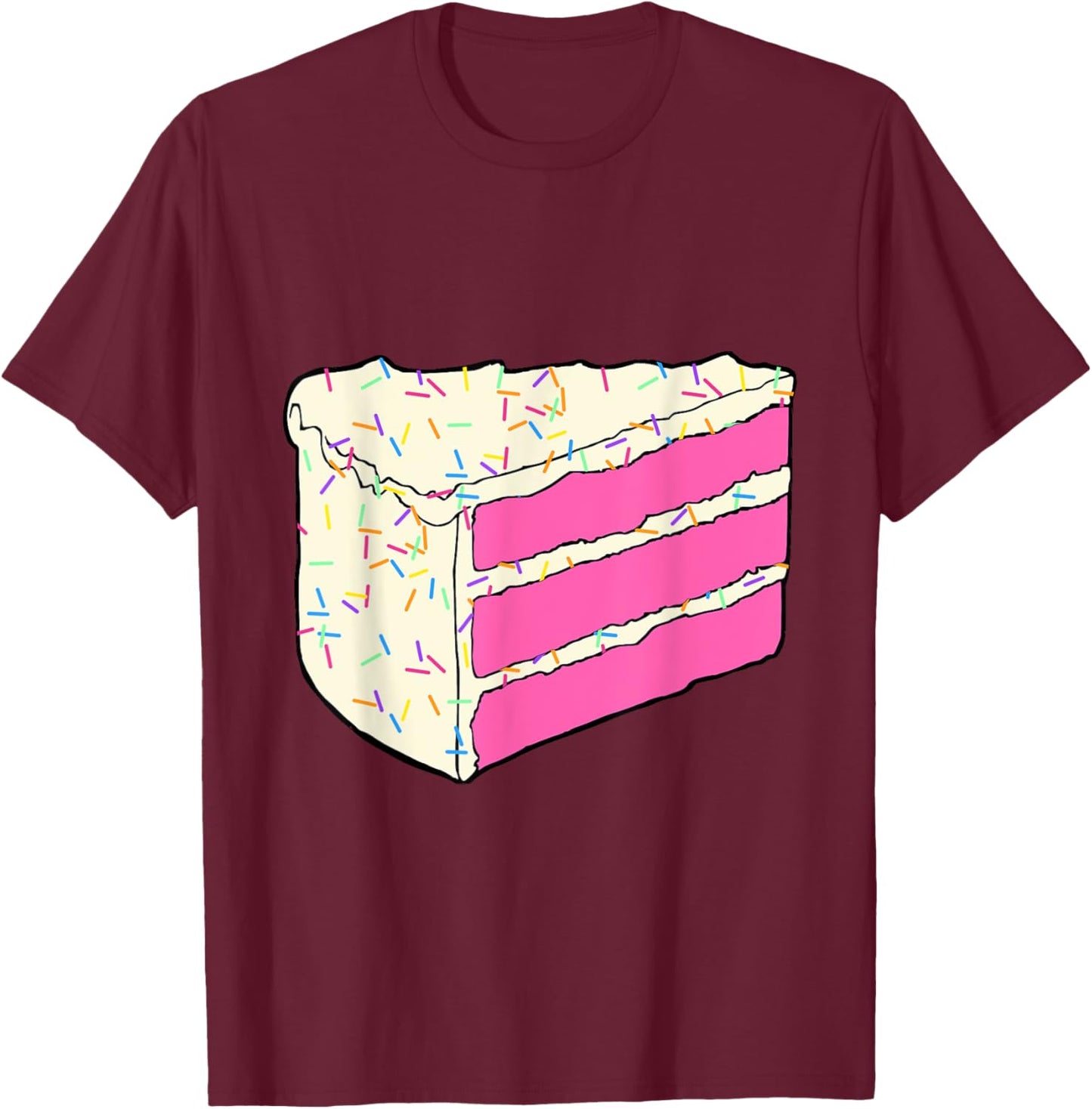 Cute Pink Cake Slice Halloween Costume Food Dress Up Cosplay T-Shirt - T-Shirt | Maroon