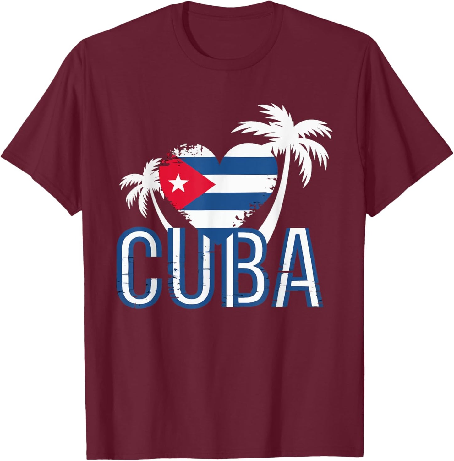 Cubanita I Love Cuba Cuban Pride Cuban Women Cuban Flag T-Shirt - T-Shirt | Maroon
