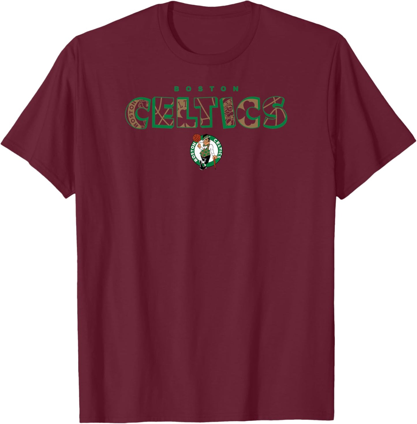 NBA - Boston Celtics Logo Knockout White T-Shirt - T-Shirt | Maroon
