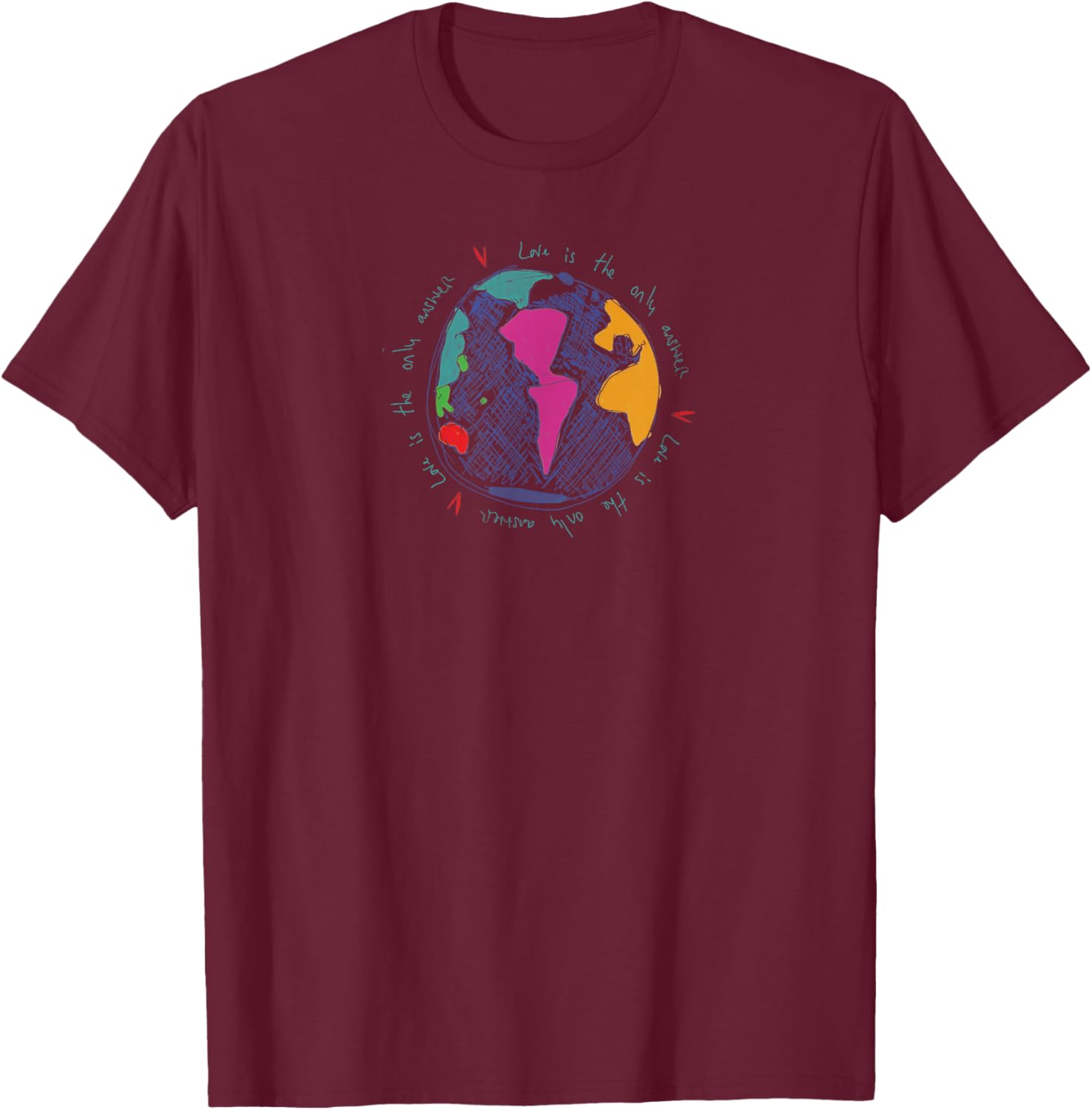 Coldplay Love is the Only Answer Amazon Exclusive T-Shirt - T-Shirt | Maroon