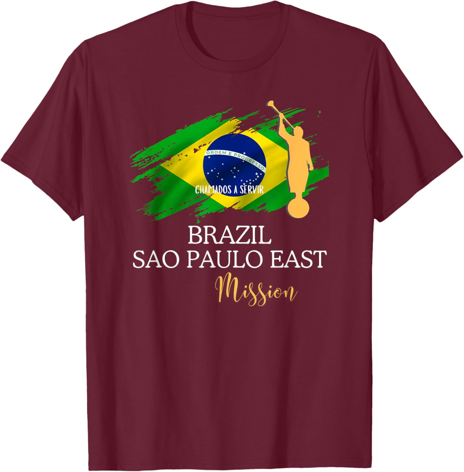 Brazil Sao Paulo East Mormon LDS Mission Missionary T-Shirt - T-Shirt | Maroon