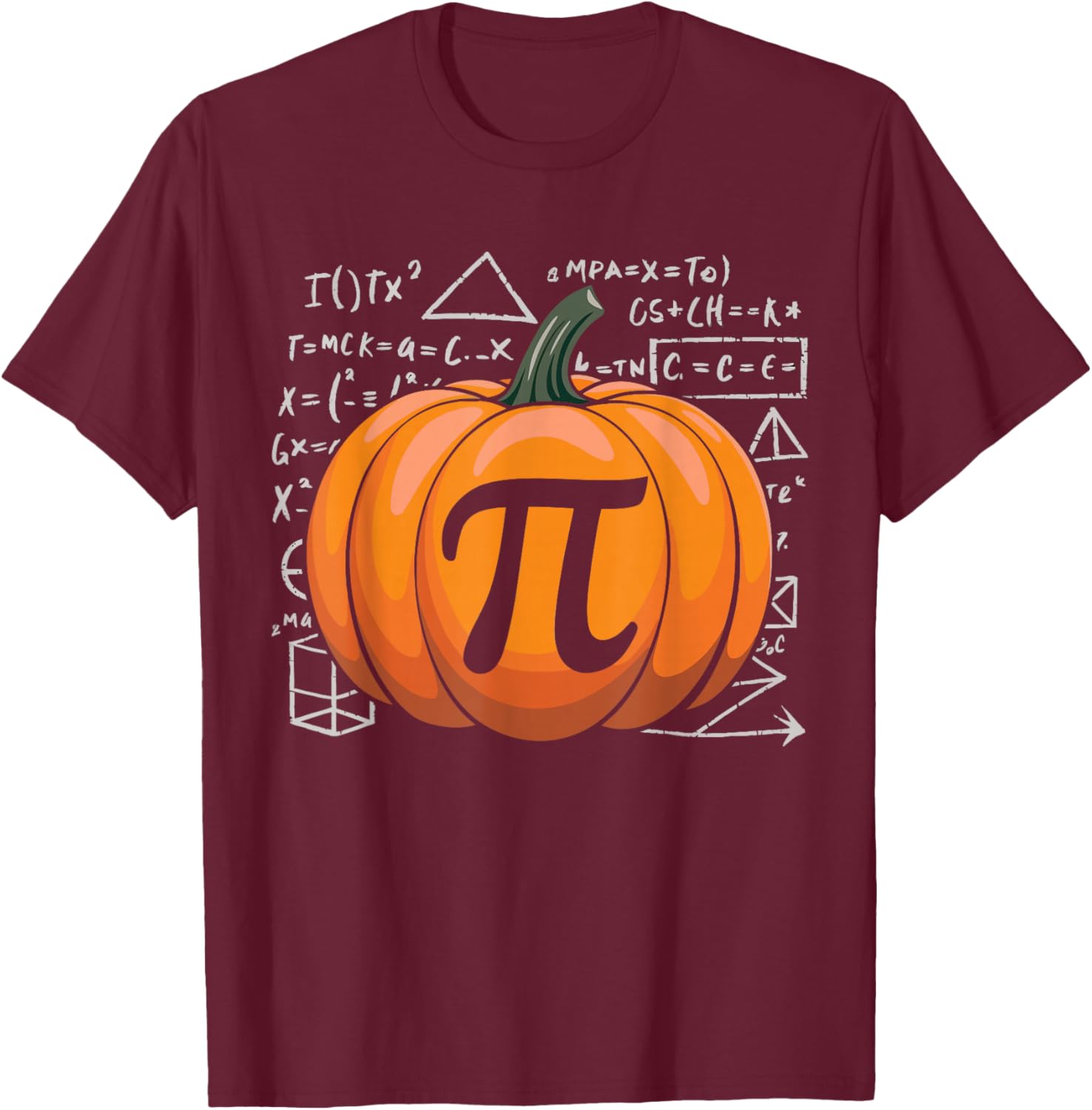 Pumpkin Pie Math Funny Thanksgiving Pi Day Math Teacher Fall T-Shirt - T-Shirt | Maroon
