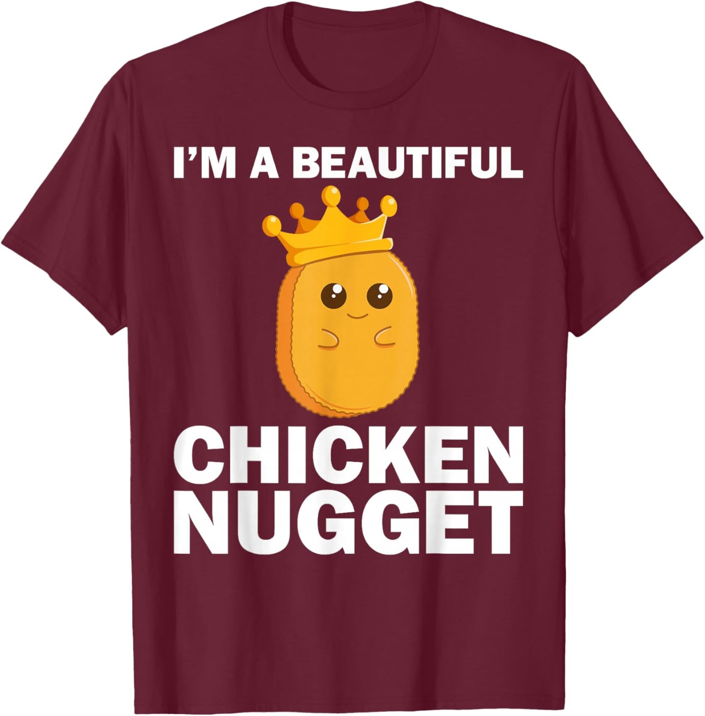 Cute Chicken Nugget Art Girls Chicken Nugget Lover T-Shirt - T-Shirt | Maroon
