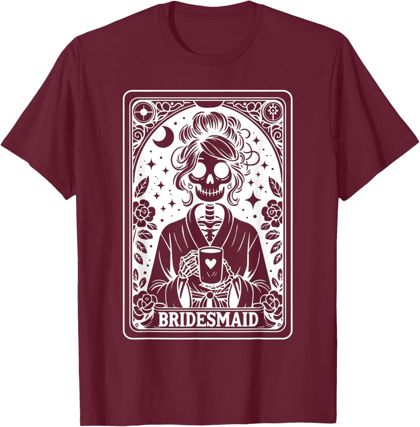 Bridesmaid Tarot Card Bride Coven Gothic Bachelorette T-Shirt - T-Shirt | Maroon
