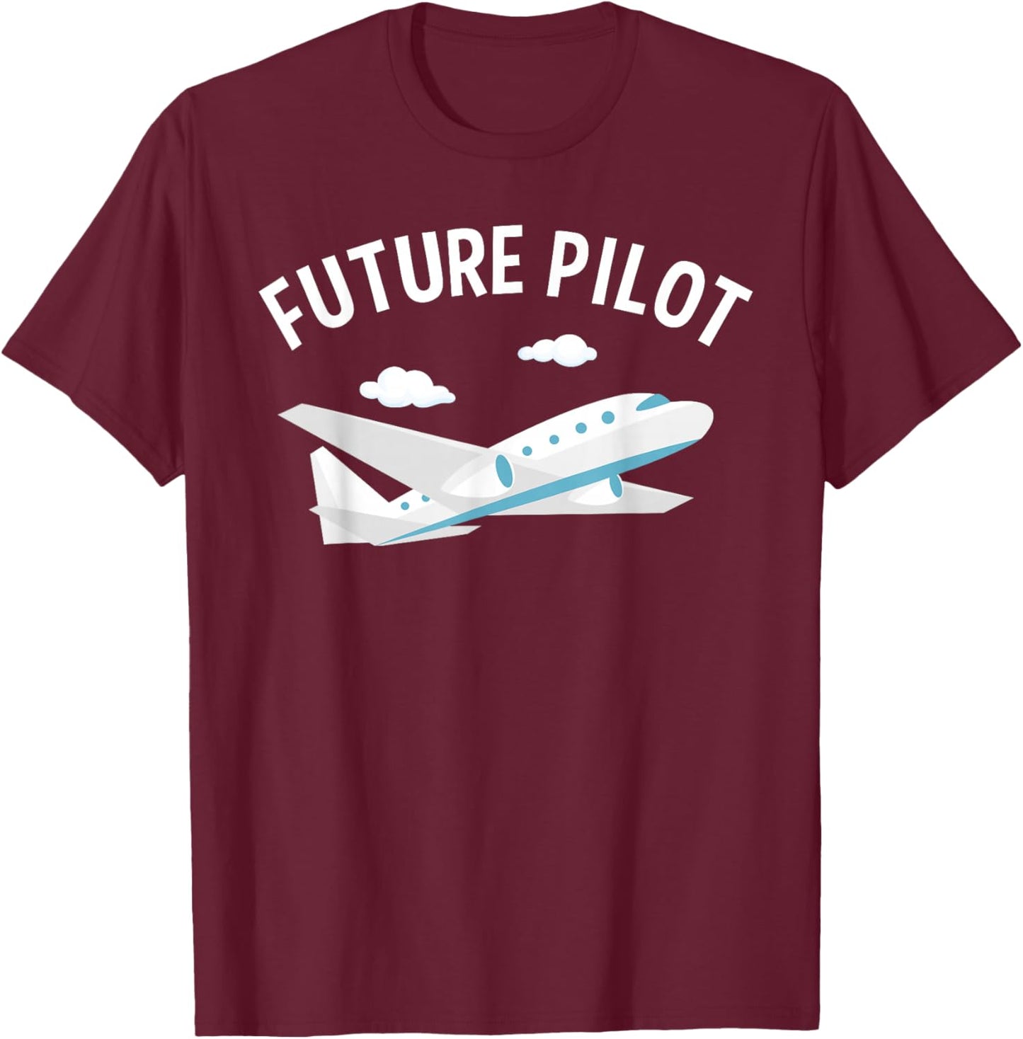 Future Pilot Art Women Kids Aviation Airplane Pilot T-Shirt - T-Shirt | Maroon