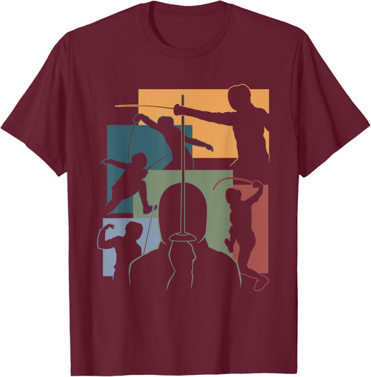 Funny Fencing Cool Fencer Swordfighter Swordfighting Outfit T-Shirt - T-Shirt | Maroon