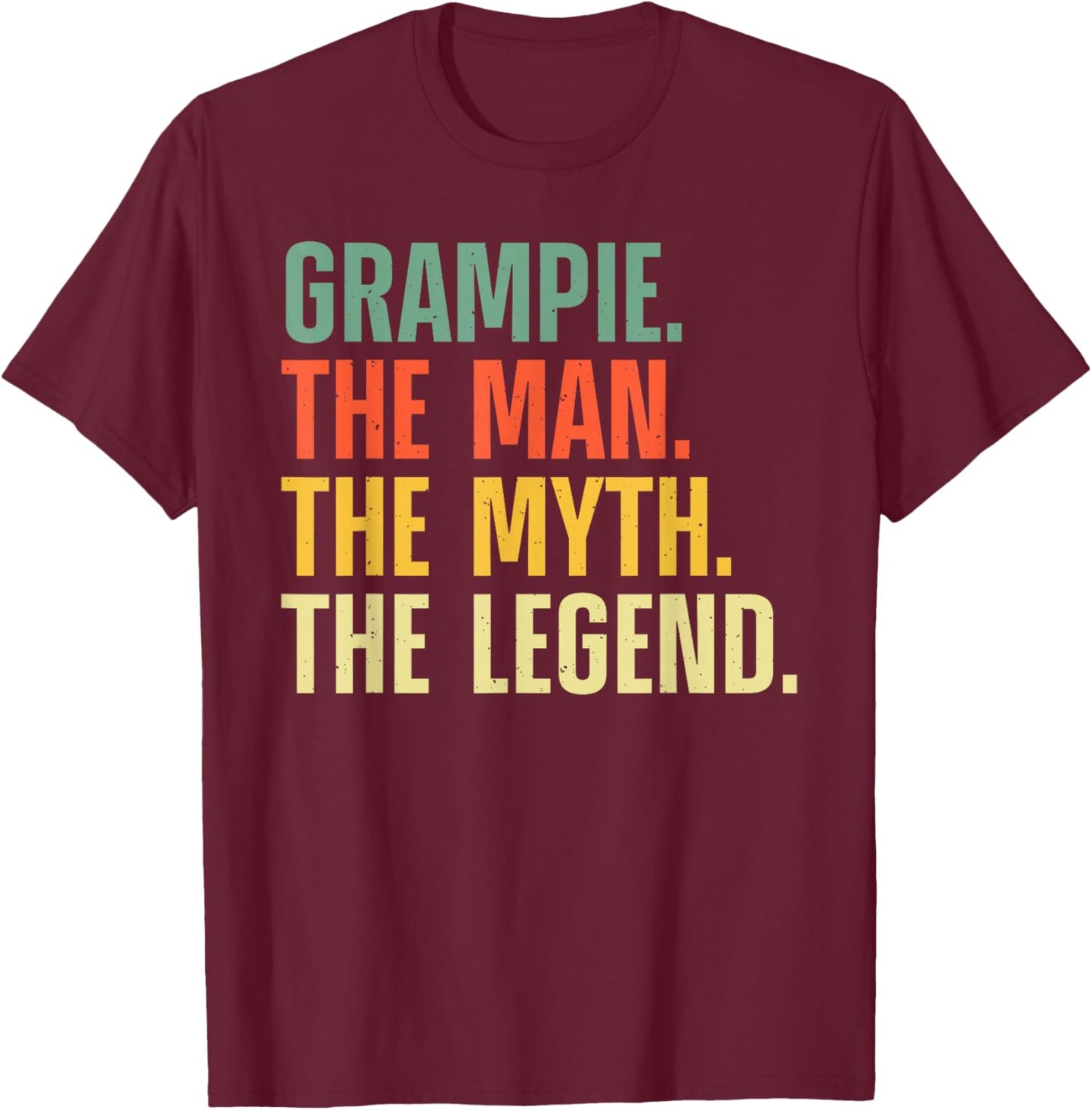 Grampie Art For Grandpa Grandfather From Grandkids Grampie T-Shirt - T-Shirt | Maroon