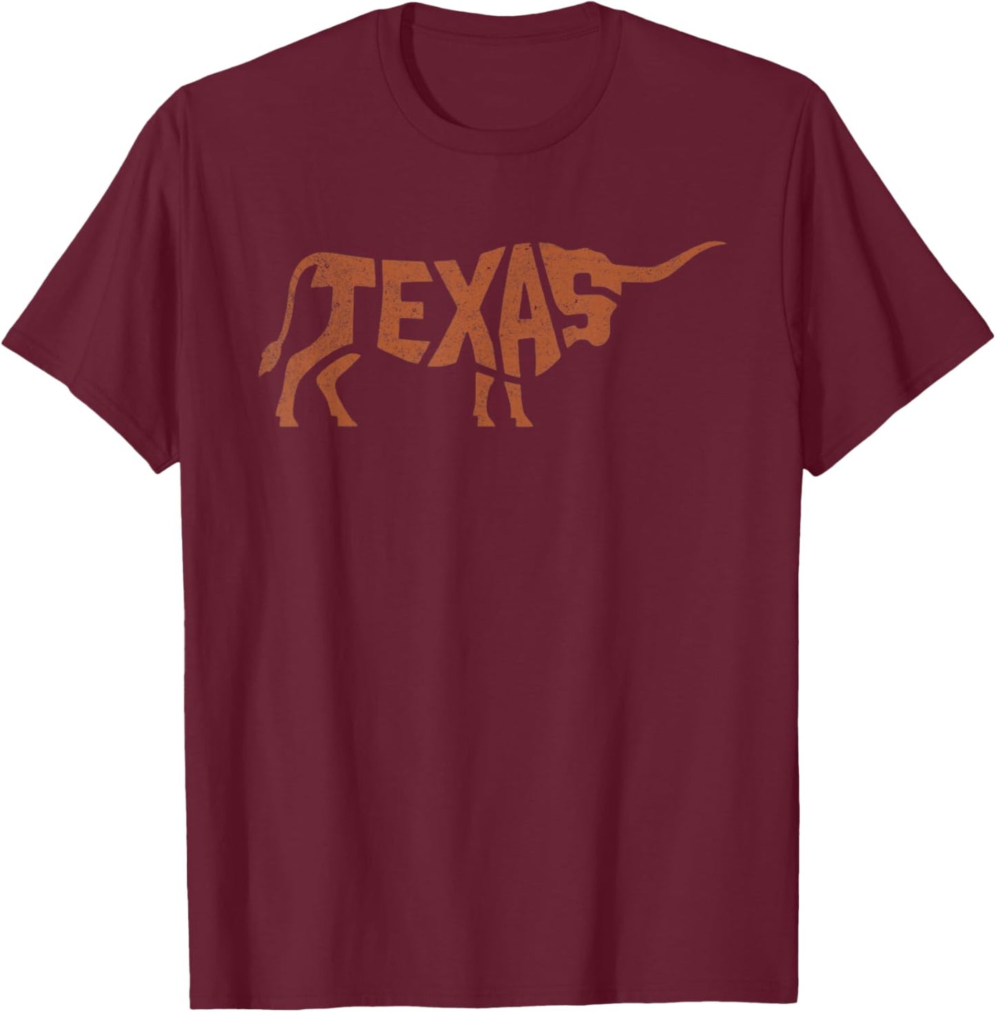 Texas - Gifts Texas Vintage Retro , Black, Small, Short Sleeve, , Regular Fit, Polyester 100% T-Shirt - T-Shirt | Maroon