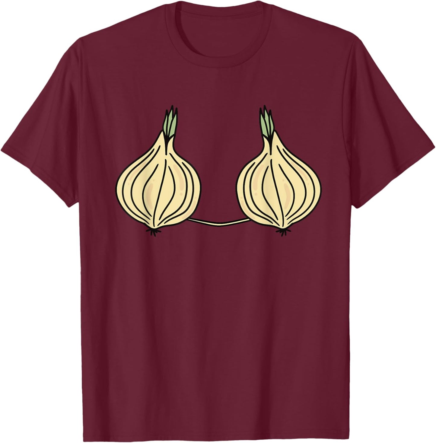 Onion Bra Costume Funny Field Vegetable Halloween T-Shirt - T-Shirt | Maroon