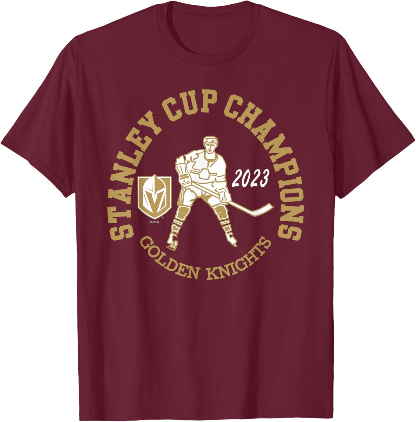 Vegas Golden Knights Stanley Cup Champions 2023 Black T-Shirt - T-Shirt | Maroon