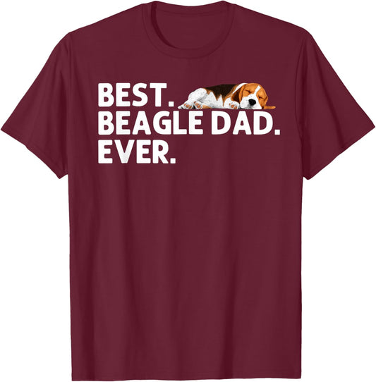 Best Beagle Dad Art Father Beagle Dog Beagle Lover T-Shirt - T-Shirt | Maroon