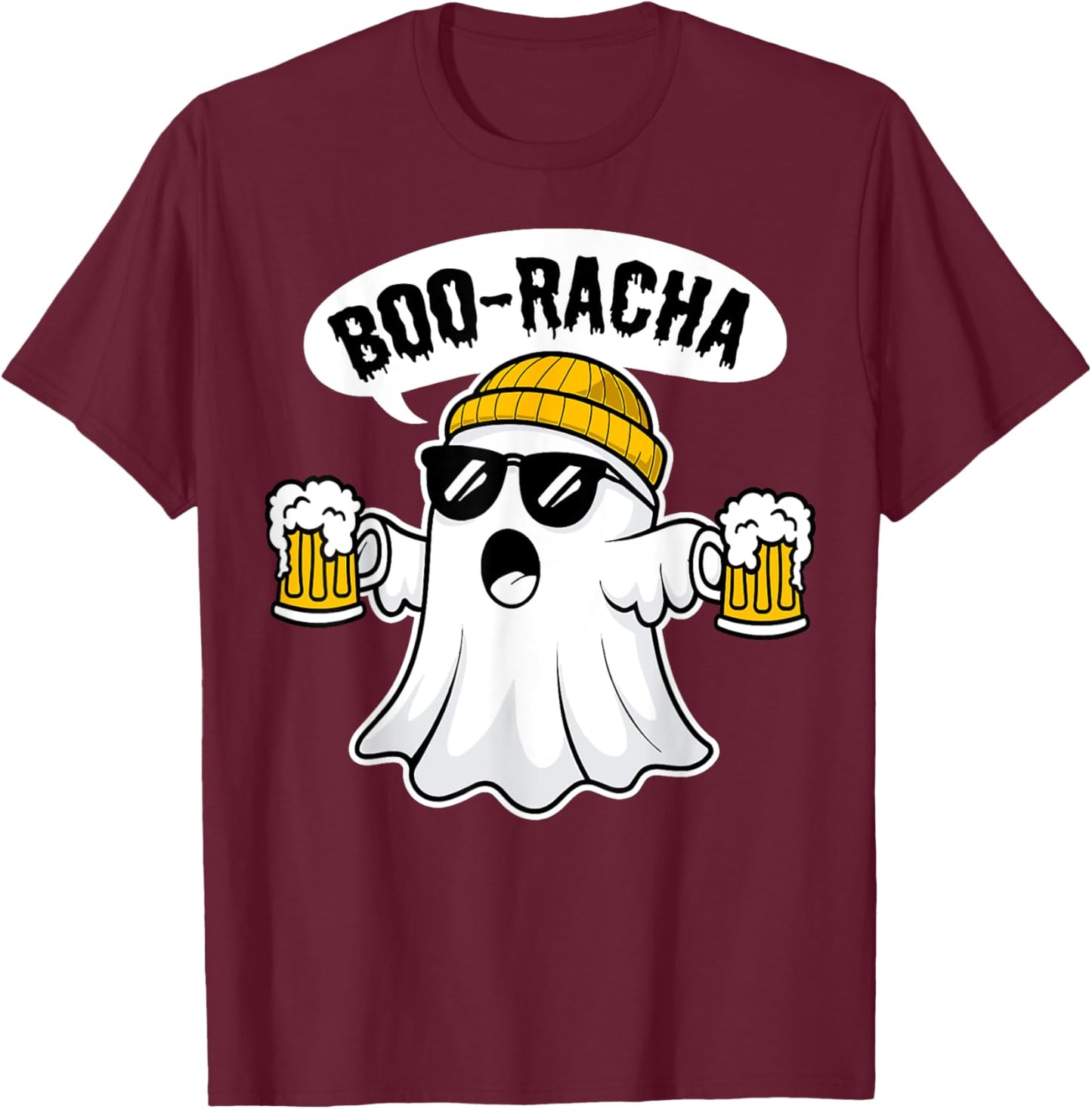Boo-Racha Halloween Cute Ghost Boo Borracha Funny Men Women T-Shirt - T-Shirt | Maroon