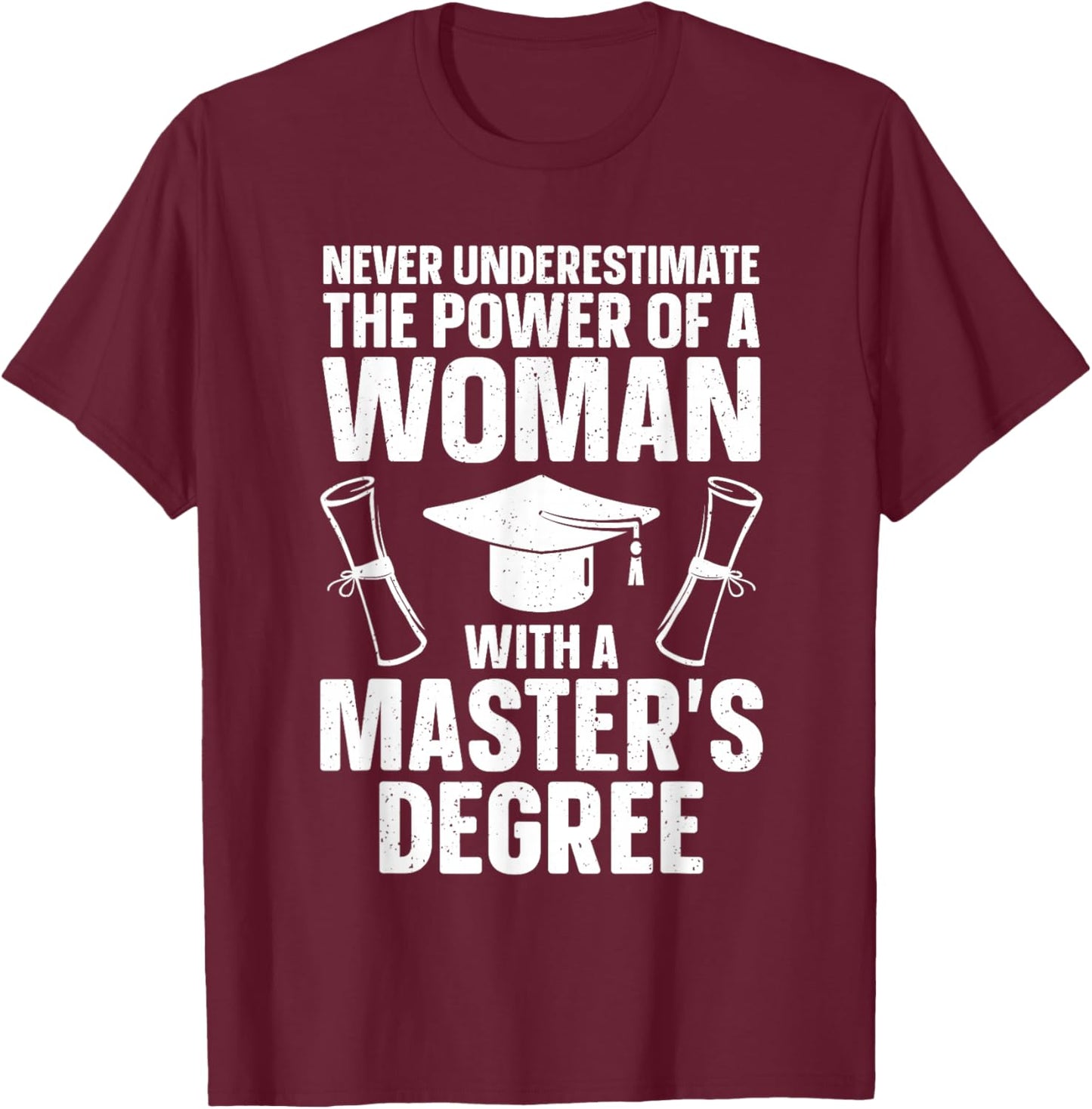 Masters Degree Graduation Art Girls Masters Degree T-Shirt - T-Shirt | Maroon