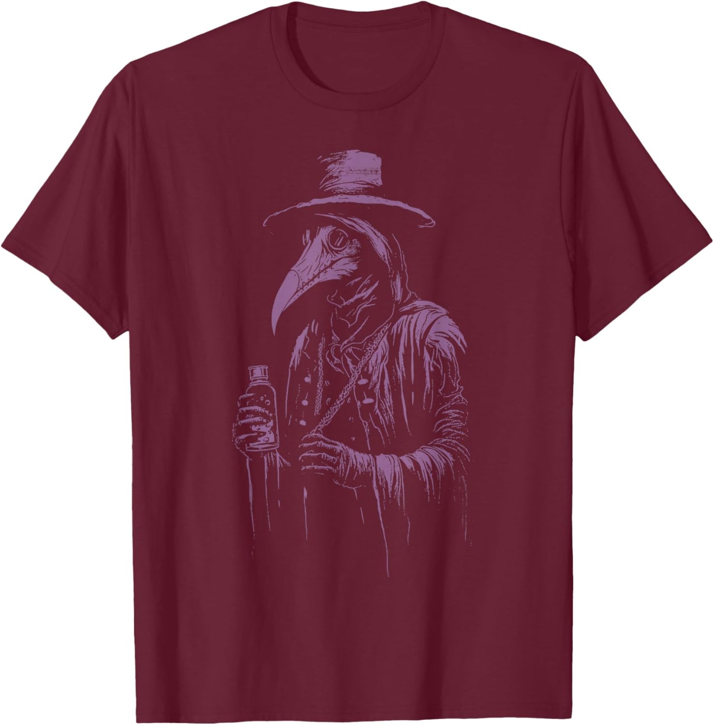 Plague Doctor Shirt Horror Death Occult Satanic Gothic T-Shirt - T-Shirt | Maroon
