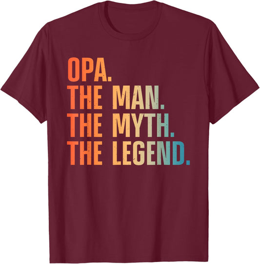 Funny Opa Design For Grandpa Grandfather From Grandkids Opa T-Shirt - T-Shirt | Maroon