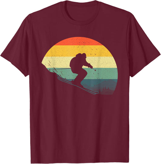 Funny Skiing Design Women Downhill Ski Lover Skier T-Shirt - T-Shirt | Maroon