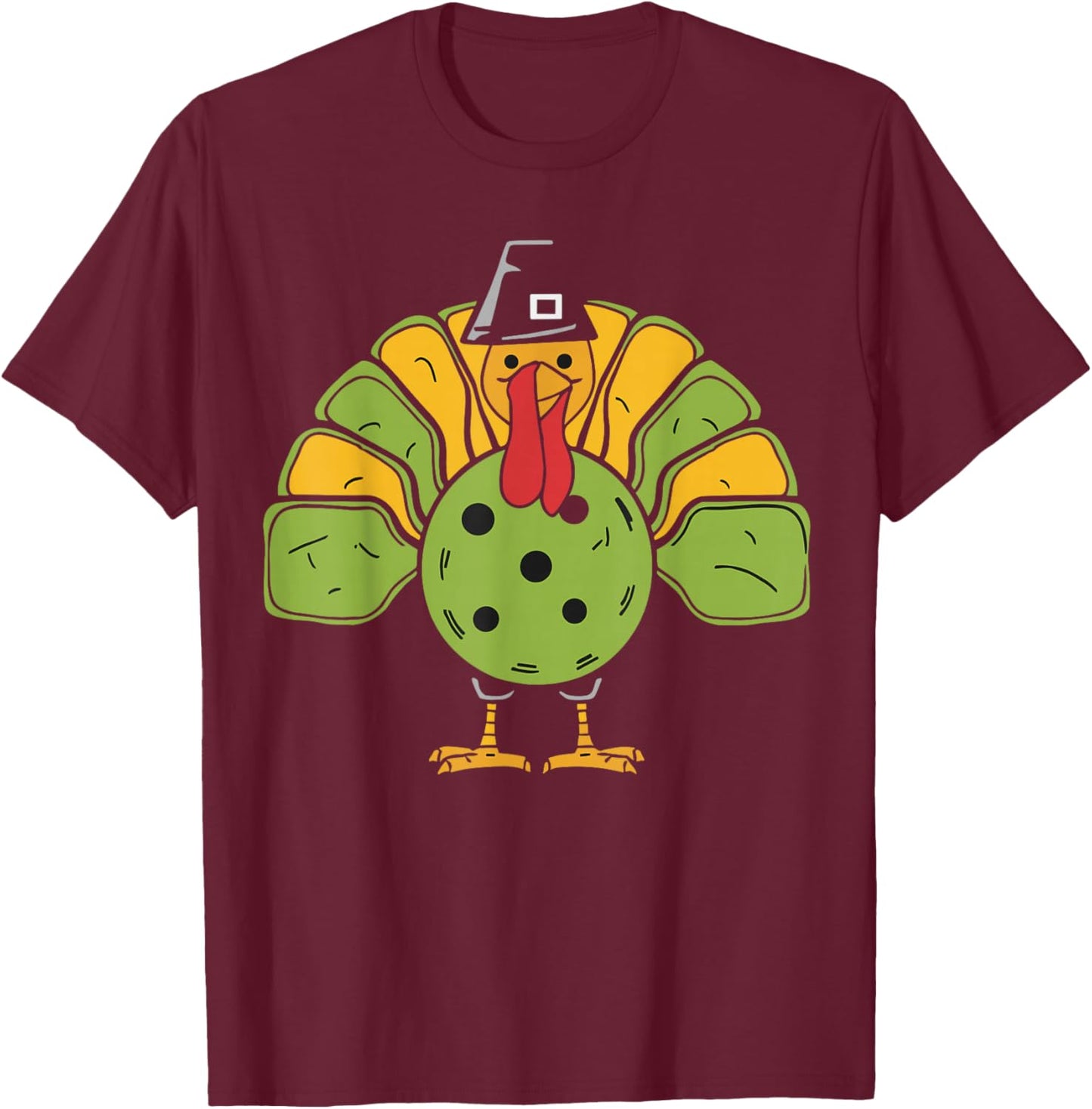 Funny Thanksgiving Turkey Pickleball Lovers T-Shirt - T-Shirt | Maroon