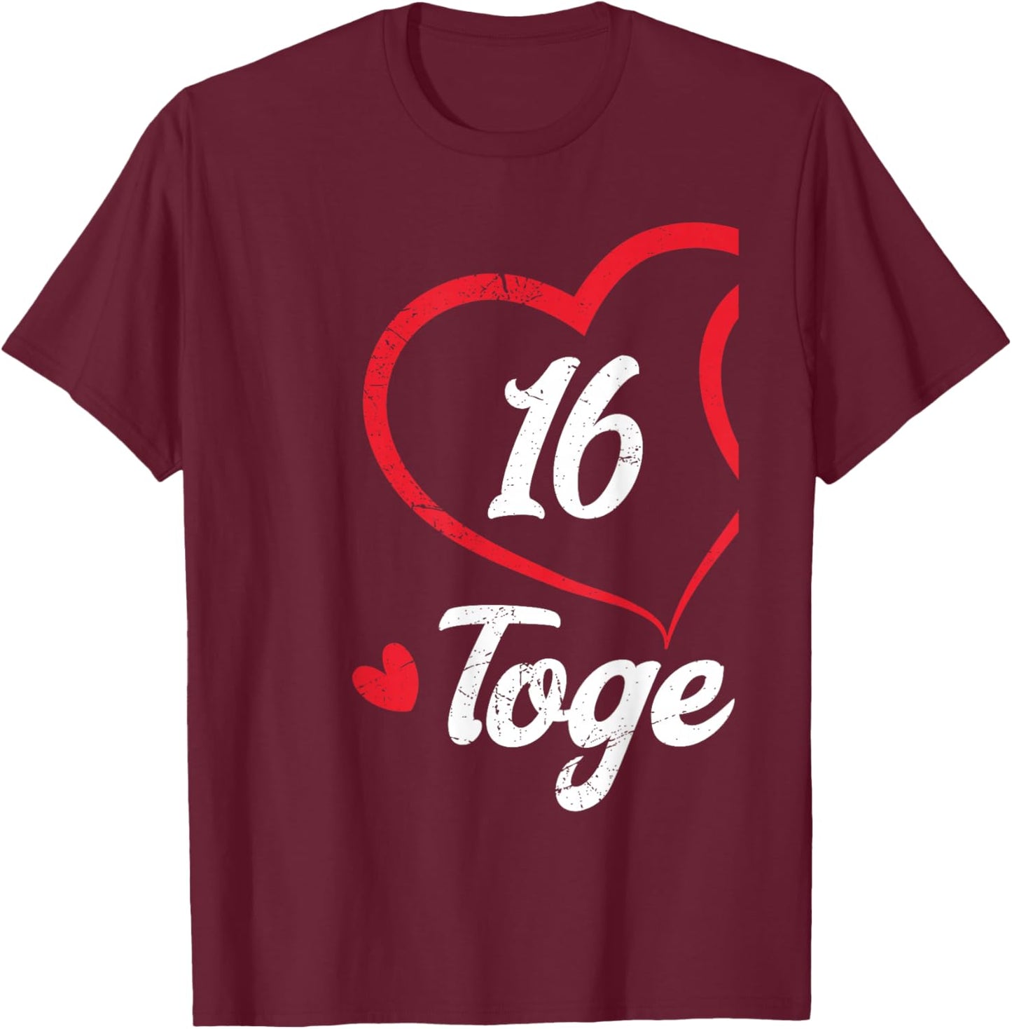 16th Wedding Anniversary 16 Years Together Couples Matching T-Shirt - T-Shirt | Maroon
