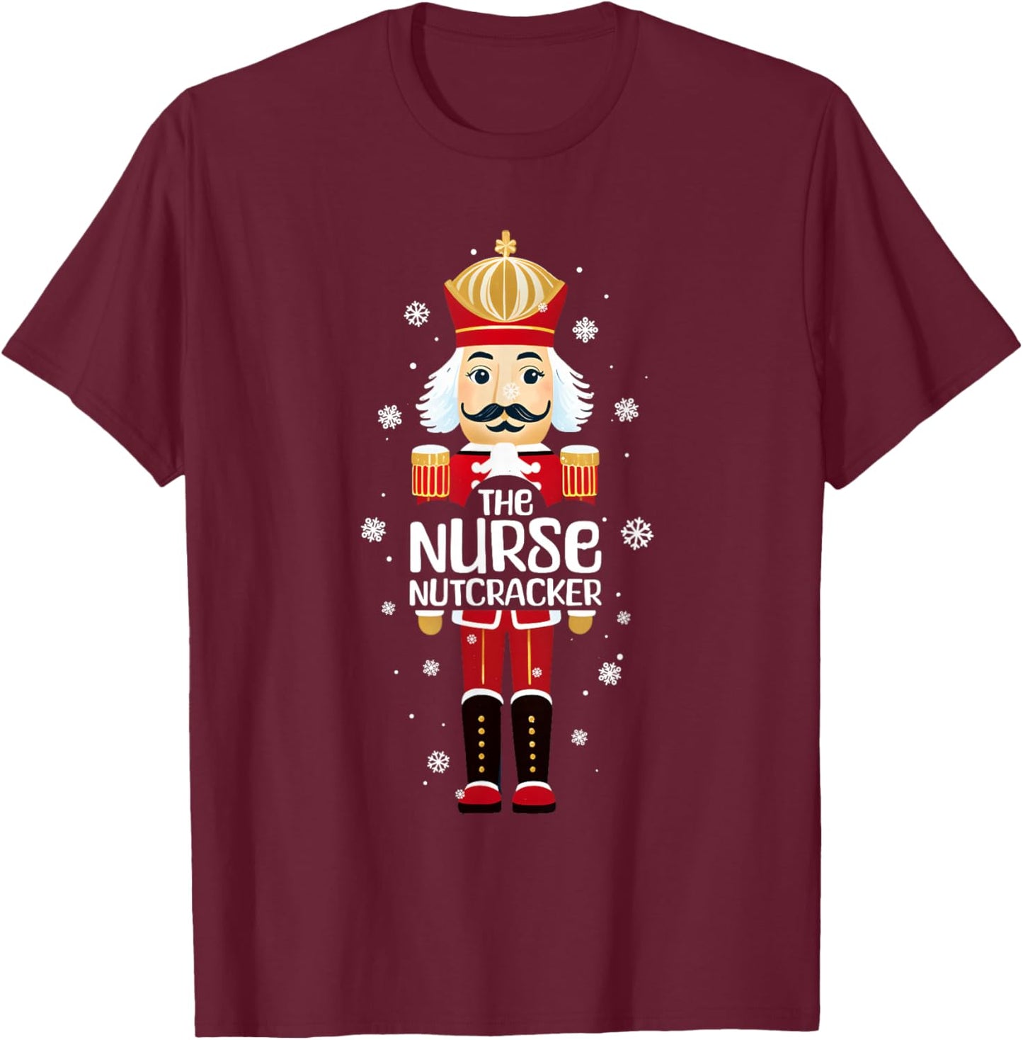 Nurse Nutcracker RN Funny Christmas Family Matching Pajama T-Shirt - T-Shirt | Maroon
