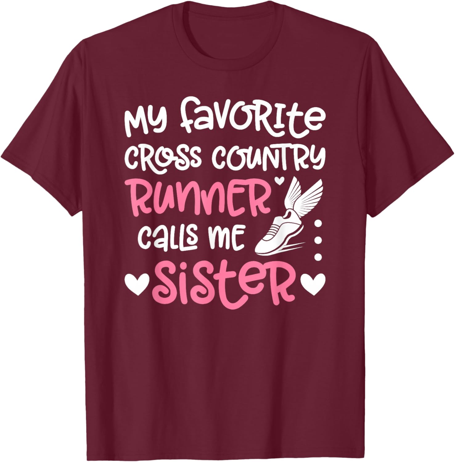 Proud Cross Country Sister Of A Cross Country Runner Sis T-Shirt - T-Shirt | Maroon