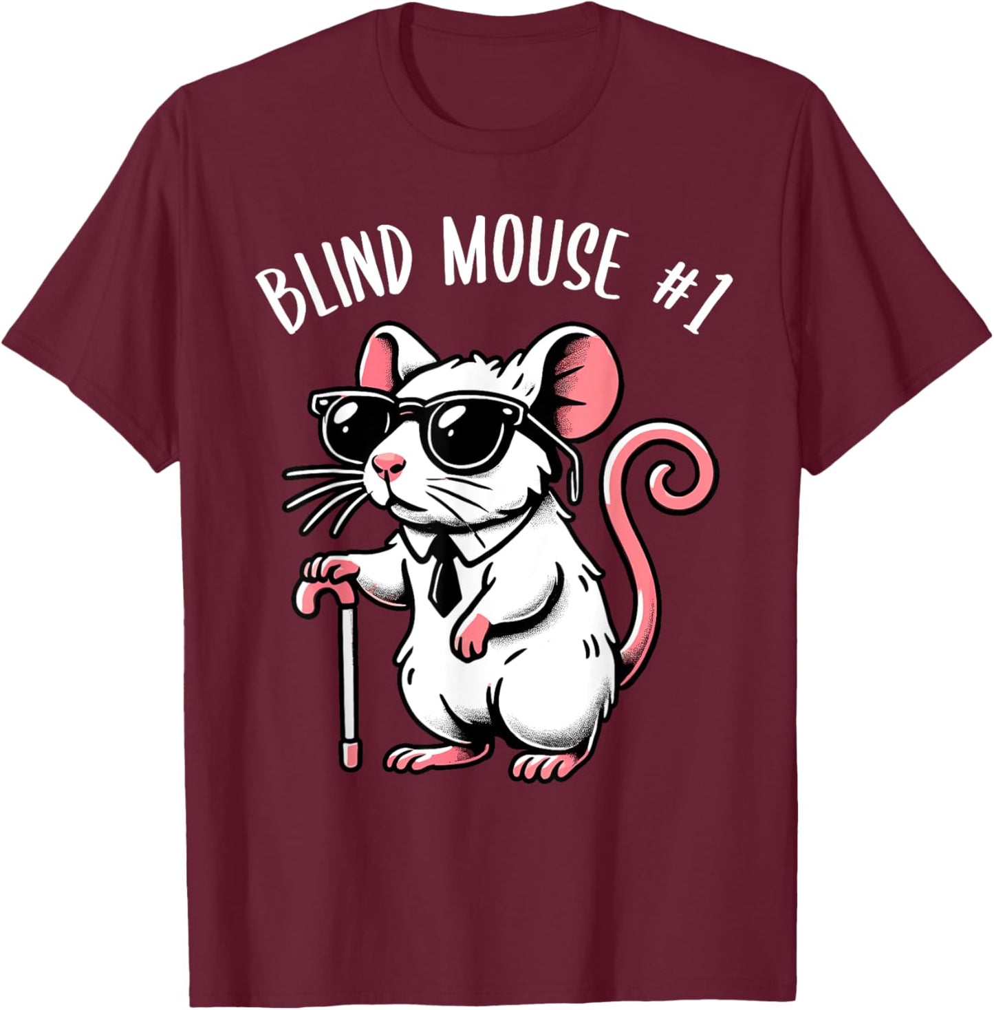 Halloween Three Blind Mice Costume Adult Kid, Blind Mouse #1 T-Shirt - T-Shirt | Maroon