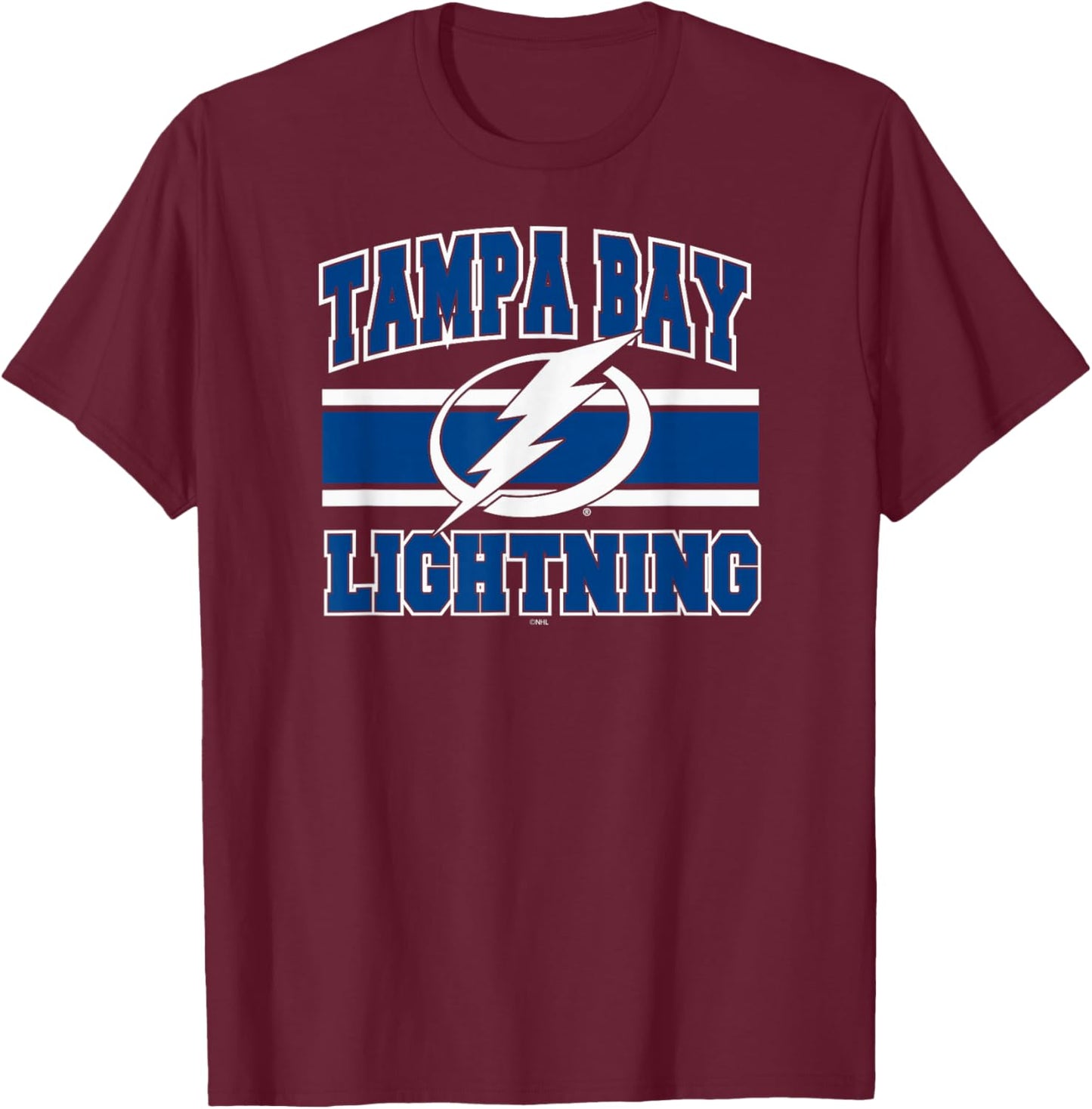 Tampa Bay Lightning Stripe Black Officially Licensed T-Shirt - T-Shirt | Maroon
