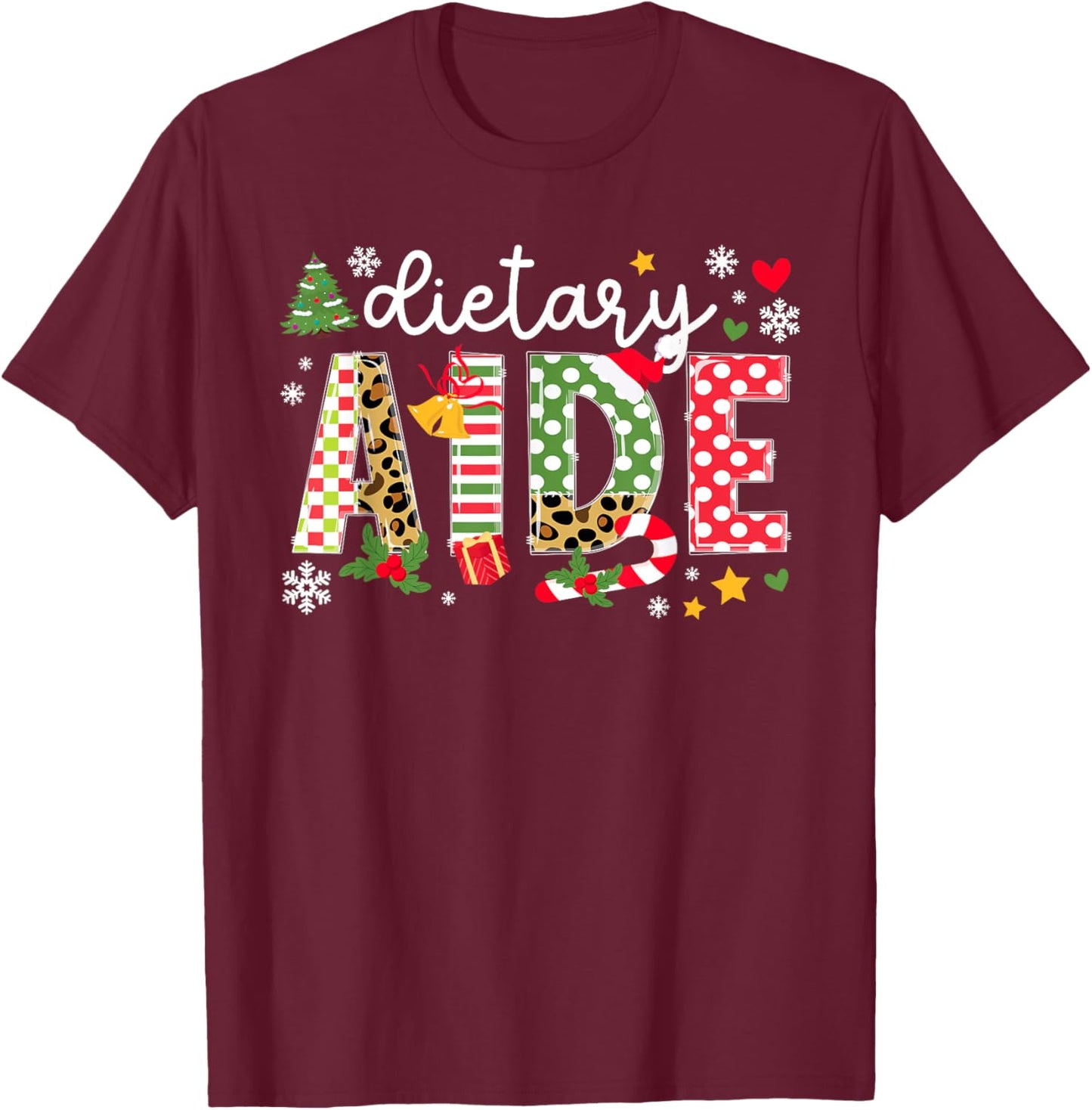 Dietary Aide Christmas Dietary Aide Xmas Party T-Shirt - T-Shirt | Maroon