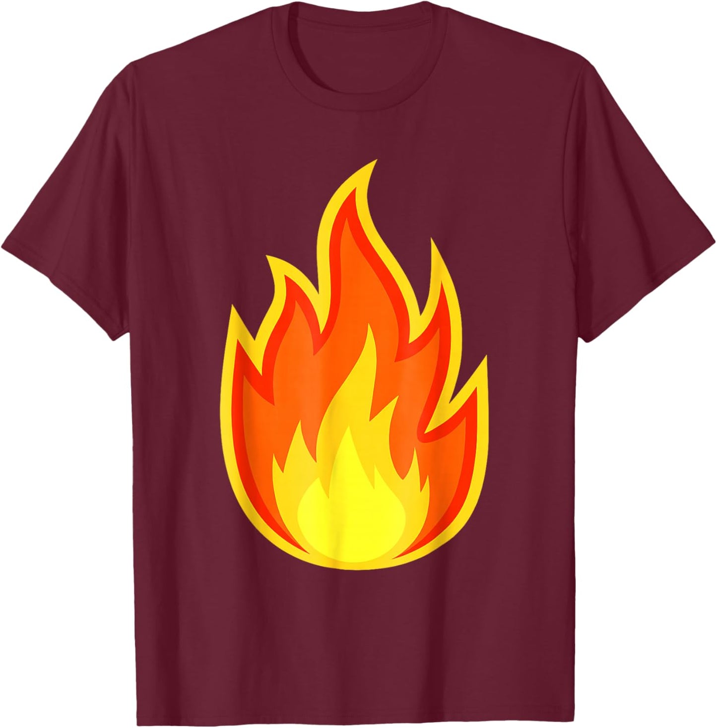 Fire Flame Shirt Adult Kids Men Women Fire Flame Costume T-Shirt - T-Shirt | Maroon