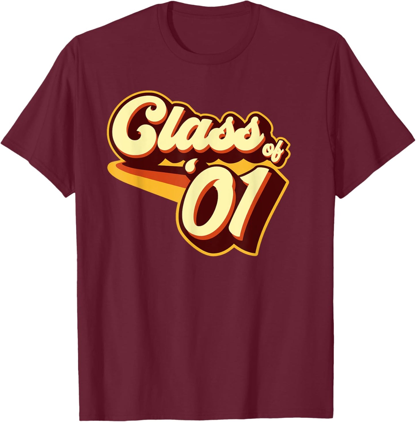 Class of 01 Reunion Retro 2001 T-Shirt - T-Shirt | Maroon