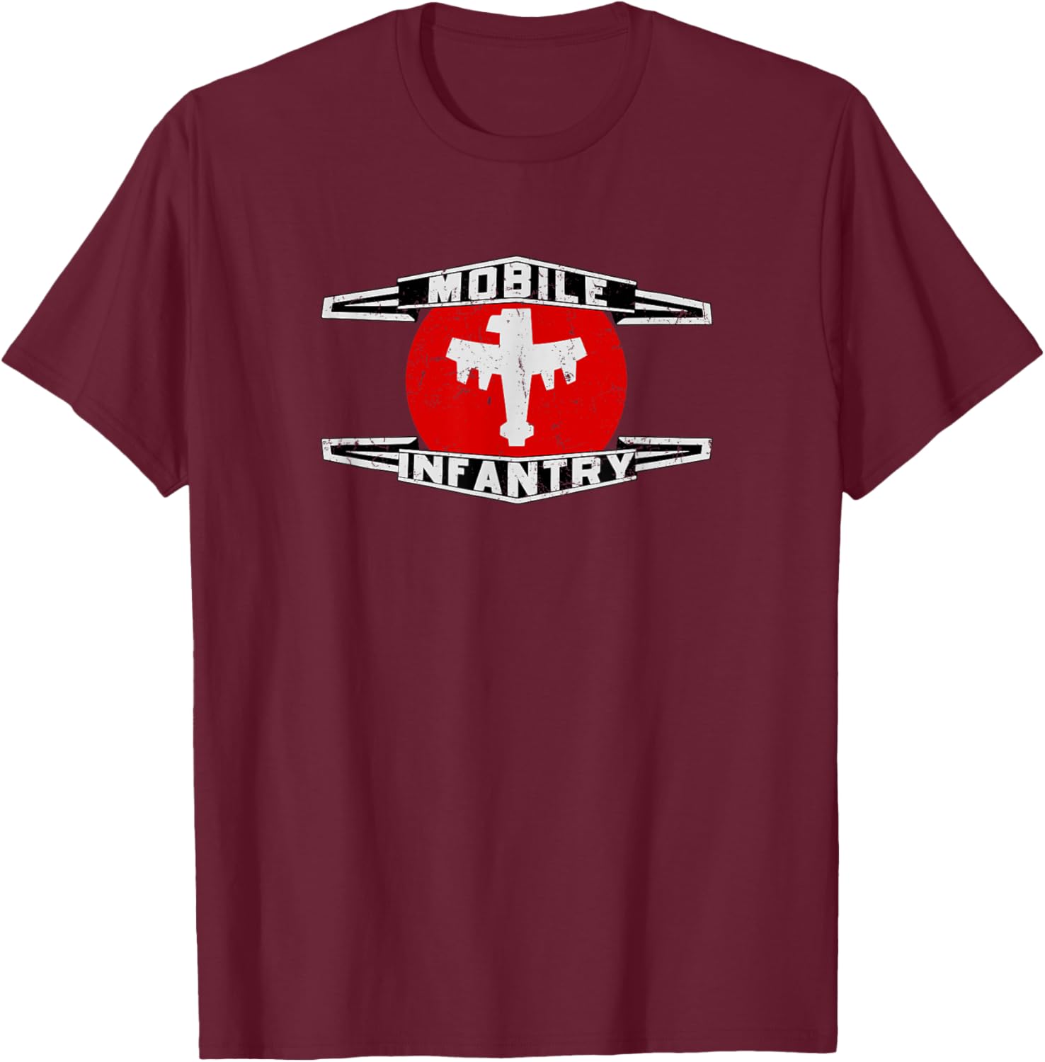 Mobile Infantry - Pre-distressed - Starship T-Shirt - T-Shirt | Maroon