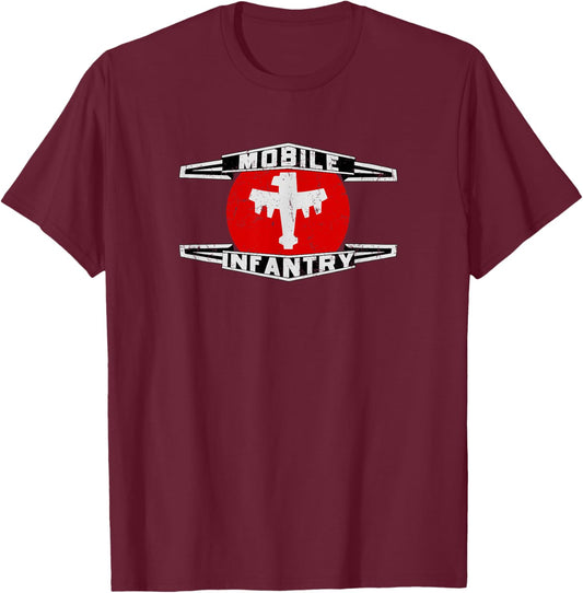 Mobile Infantry - Pre-distressed - Starship T-Shirt - T-Shirt | Maroon