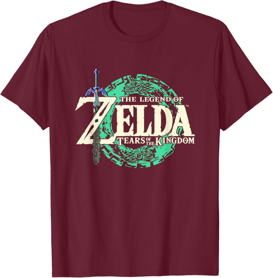 The Legend of Zelda Tears of the Kingdom Front Back Portrait T-Shirt - T-Shirt | Maroon