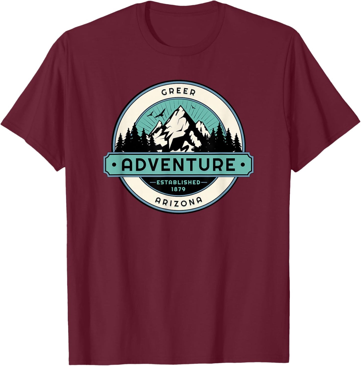 Greer Arizona Mountains Established 1879 T-Shirt - T-Shirt | Maroon