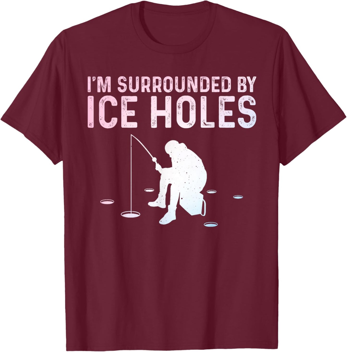 Funny Ice Fishing Novelty Women Ice Fishing Lover T-Shirt - T-Shirt | Maroon