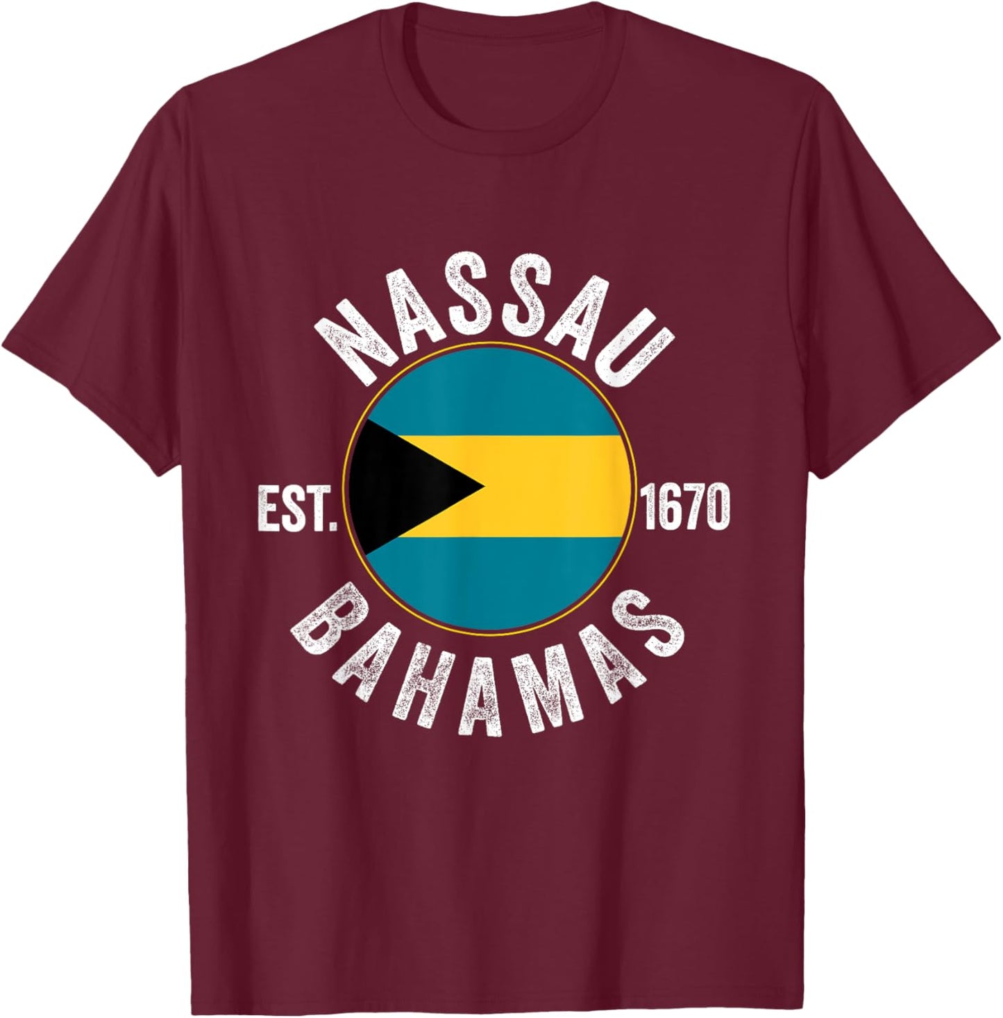 Nassau Bahamas Souvenir Vacation Travel Men Women Reminder T-Shirt - T-Shirt | Maroon