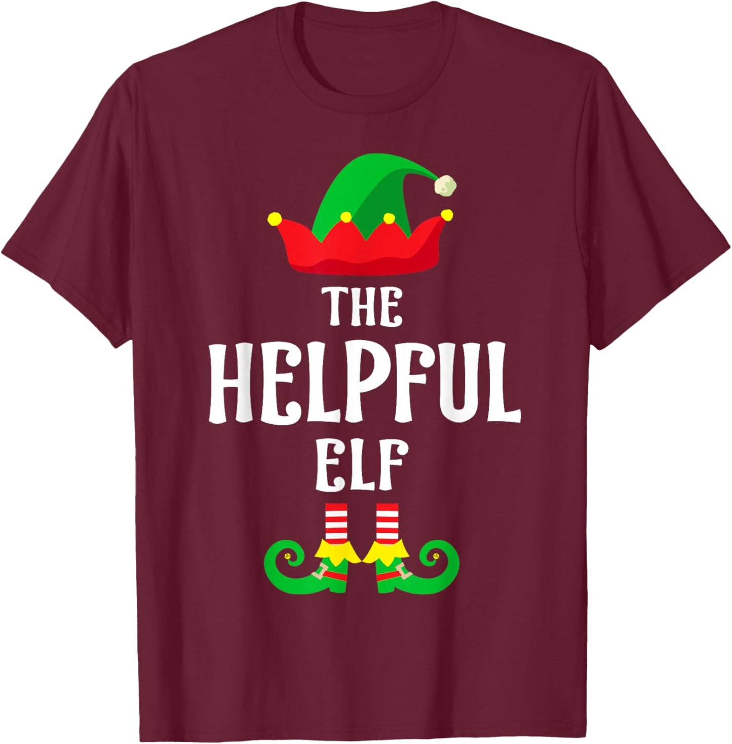 The Helpful Elf Christmas Family Matching Group T-Shirt - T-Shirt | Maroon