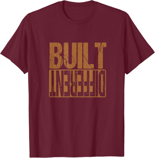 Match Brown Color Brown Built Different Brown Color Graphic T-Shirt - T-Shirt | Maroon