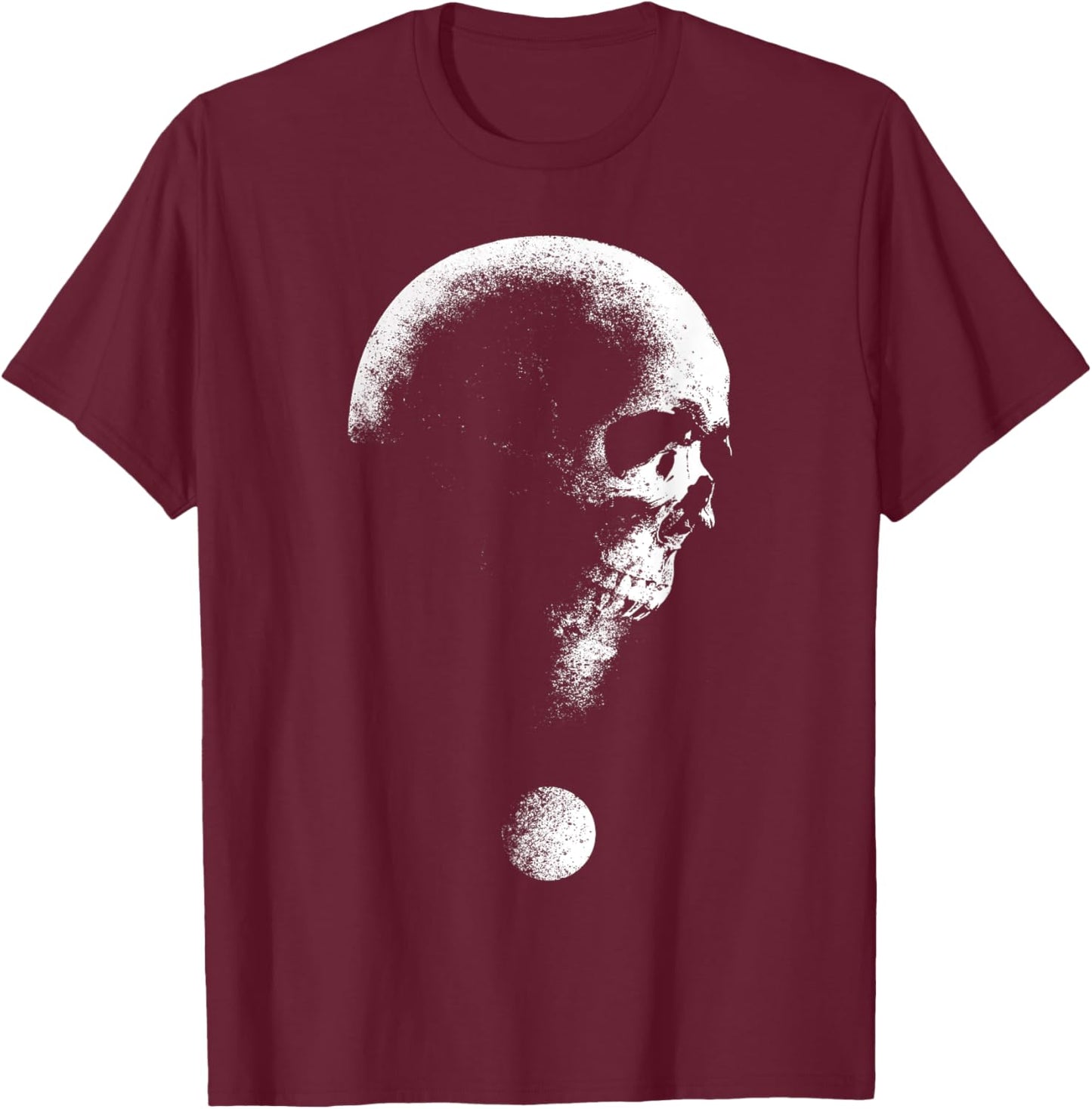 Skull Question Mark Horror Halloween Costume Trick Or Treat T-Shirt - T-Shirt | Maroon
