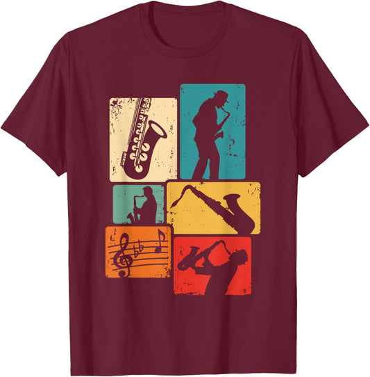 Saxophonist Jazz Saxophone Player Musician Saxophone T-Shirt - T-Shirt | Maroon