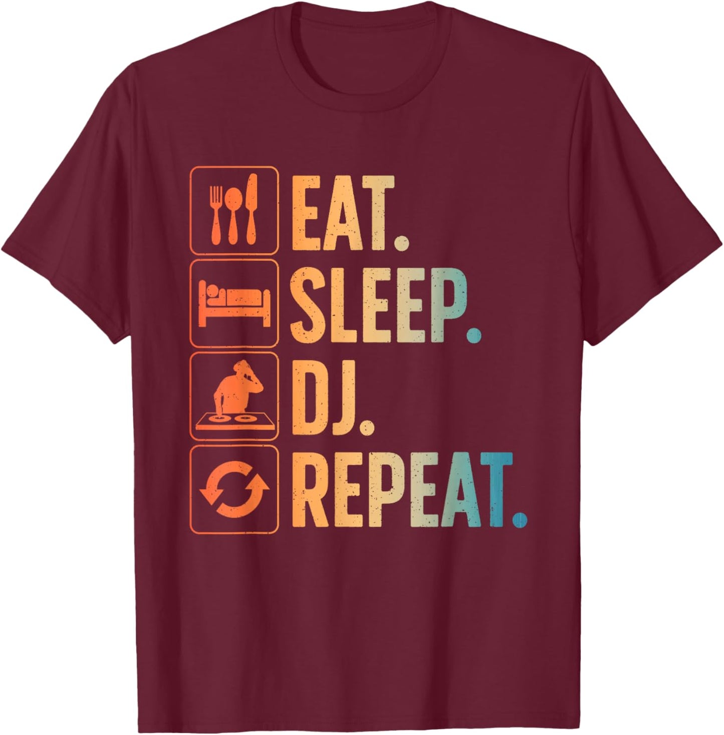 Cool DJ Art Women Disc Jockey Music Producer EDM DJ T-Shirt - T-Shirt | Maroon