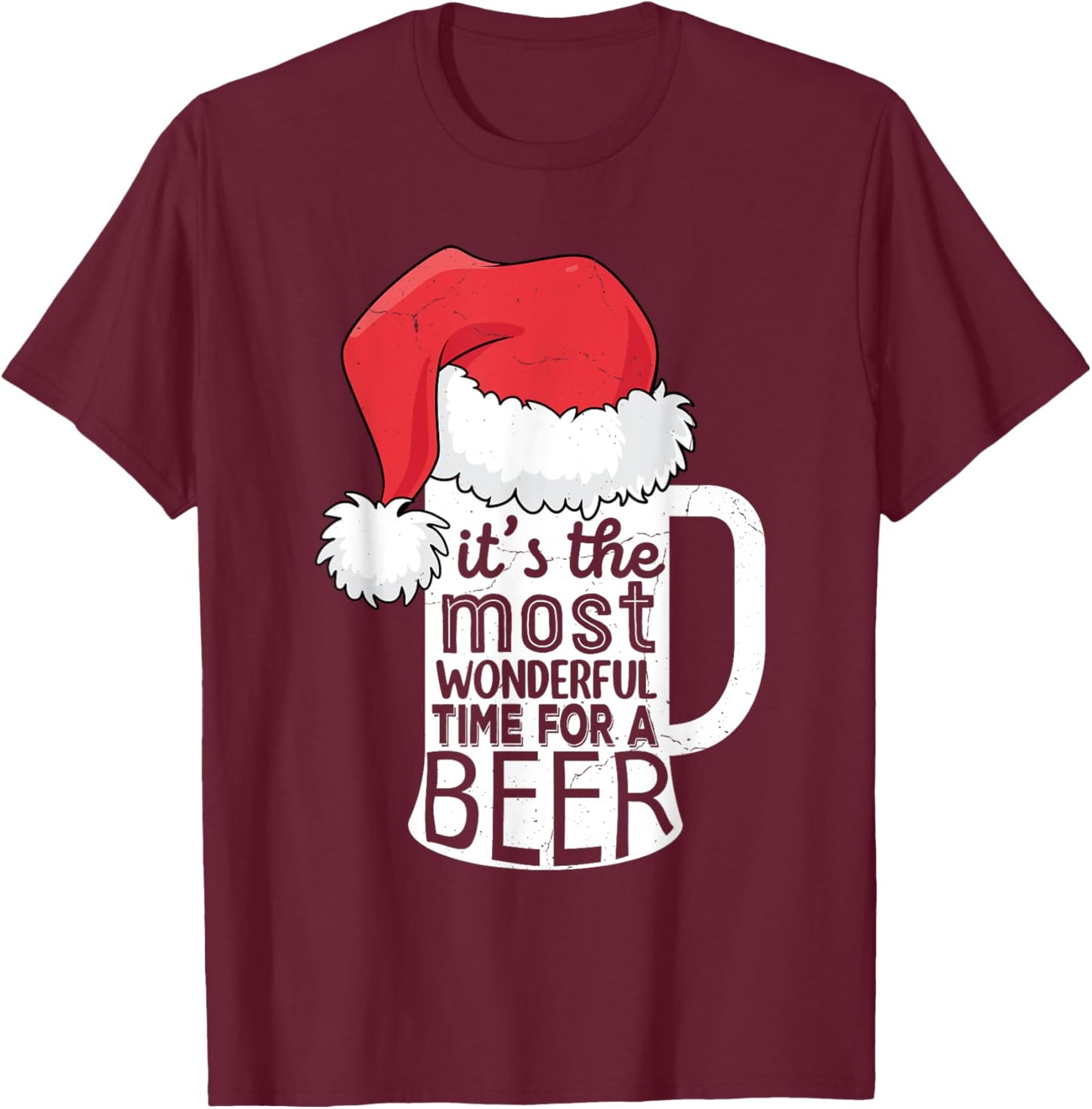 It's the Most wonderful time for a beer Christmas Men Beer T-Shirt - T-Shirt | Maroon