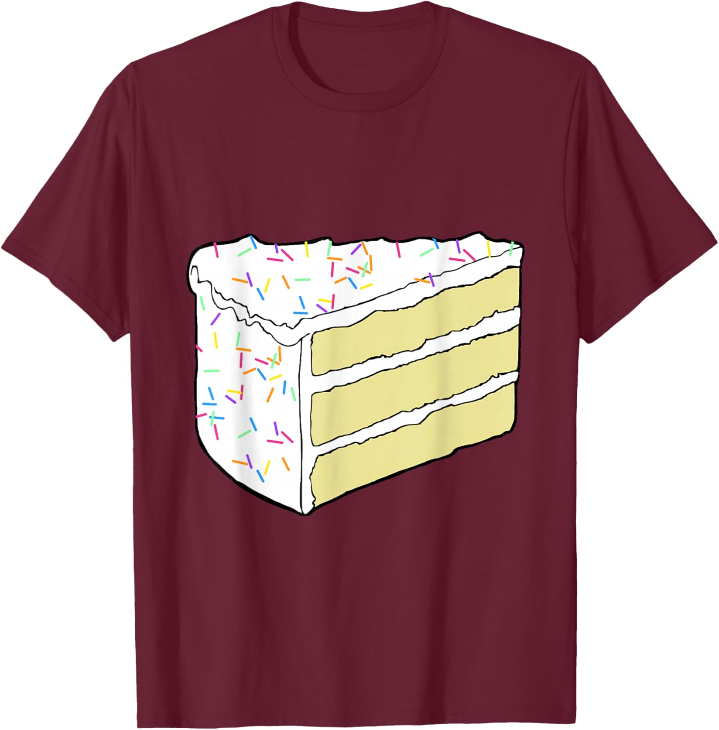 White Vanilla Cake Halloween Costume Food Dress Up Cosplay T-Shirt - T-Shirt | Maroon