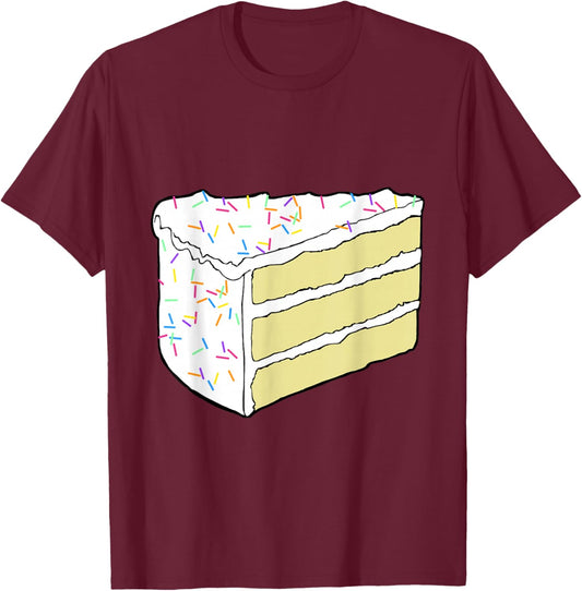 White Vanilla Cake Halloween Costume Food Dress Up Cosplay T-Shirt - T-Shirt | Maroon